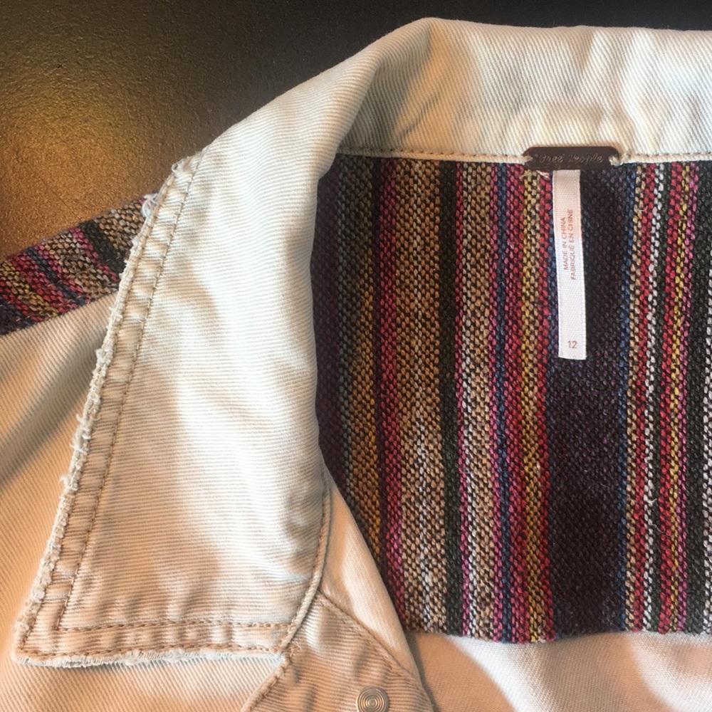 LAST CALL Free people distressed denim jacket